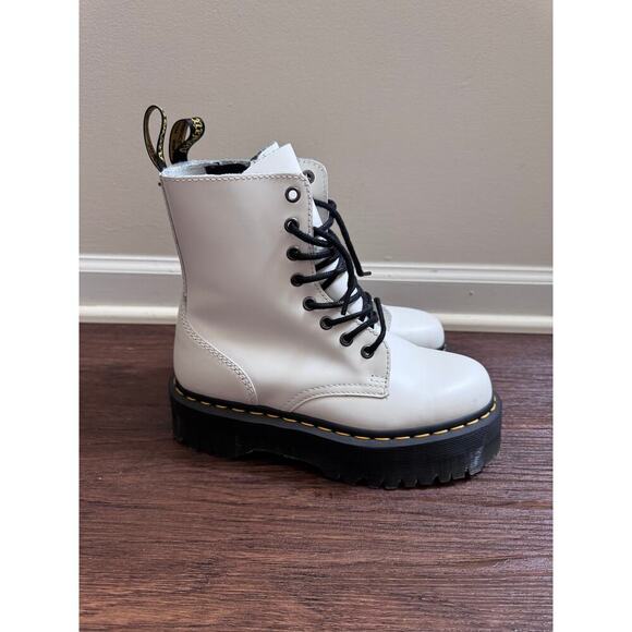 Dr Martens Airwalk White leather platform with Side Zipper - Picture 2 of 7
